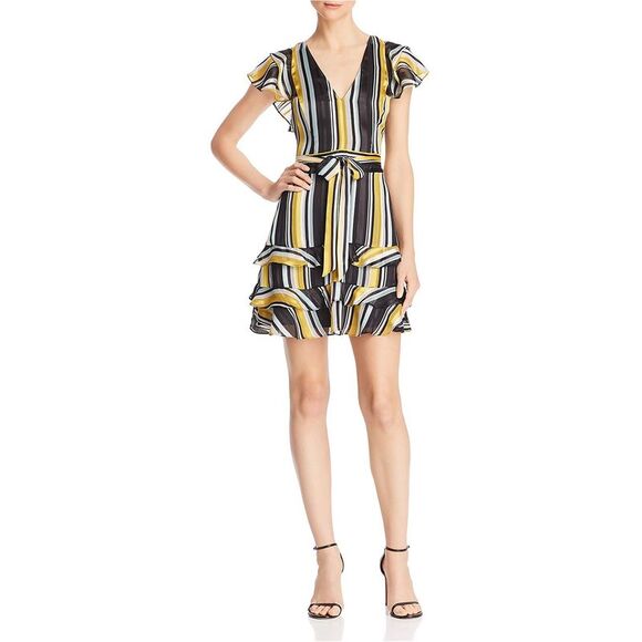 knee length dresses for ladies ELISA MINI DRESS MUSTARD